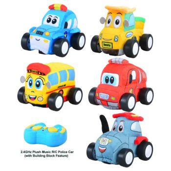 Washable 2.4G Remote Radio Control Bo Assembly Baby Cute Plush Building Block Engineering Kids Gift RC Toy Car with Music - Shantou Chenghai Xingcheng Toy Factory - China
