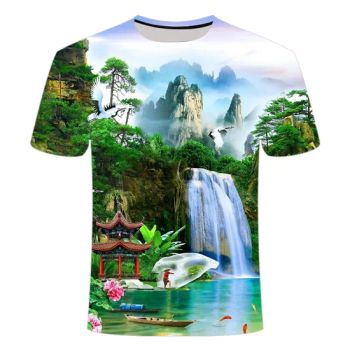 Custom Men Women 3D Printing Vintage Graphic T Shirt Short Sleeve T-Shirts - Shanghai Rainbow Industry and Trade Co., Ltd. - China