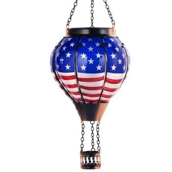 Newly LED Solar Waterproof IP44 Hot Air Balloon Light Outdoor Wrought Iron Glass Chandelier Garden Decorative Light - Jinjiang Chendai Yilai Craft Company - China