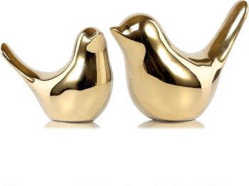 Modern Style Figurine Small Birds Statues Gold Home Decor Trademark MU Origin China Material Ceramic Model NO. JH2512- - Market Union Co. Ltd. - China