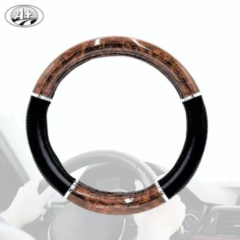 PU Steering Wheel Cover SH-843A2 45cm Woodgrain Black 120mm Sew-Free 200PCS MOQ100 - SHINIEST INDUSTRIES, INC. - China
