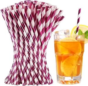 Striped Paper Straws Metallic Rose Gold Striped Disposable Straws for Valentines, Holiday, Party - XIAMEN TEAMWORK PACK LIMITED - China