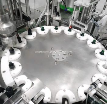 Automatic Liquid Bottle Filling Capping Machine for Aerosol or Other Slender Tube Cap - Guangzhou Guanhe Light Industry Machinery Co., Ltd. - China