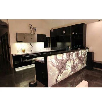Black Marble Stone Bar Table Artificial Stone Bar Counter for Home - Shenzhen Aizan Custom Furniture Co., Ltd - China