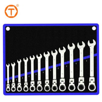 12PCS 8-19mm Flexible Ratchet Wrench Set Metric Spanner Gear Ring Ratcheting Combination Flex Head Wrench Kit - Hebei Sinotools Industrial Co., Ltd. - China