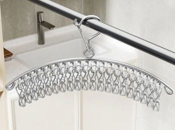 Best Seller Stainless Steel Sock Rack in Silver with a Strong Load for Women/Men/Baby Toddler/Lady/Adult Hat/Coat/Bra/Scarf/Towels/Underwear - Angie Hangers Co., Ltd - China