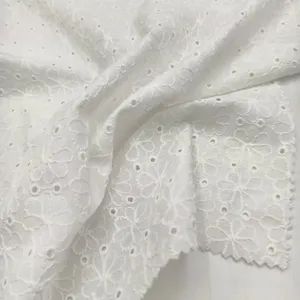 100 Cotton Voile Lace Fabric English Embroidery Eyelet Fabric for Garment Skirt Dresss Suit - Shaoxing Keqiao Yansang Textile Co., Ltd. - China