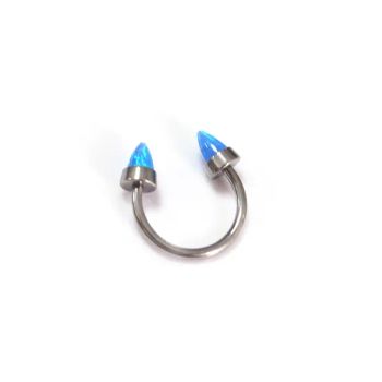 F136 Titanium Piercing 16g Taper Op05 Opal Nose Ring Piercing Body Jewelry - Dongguan Jiang Titanium Jewelry Co., LTD - China