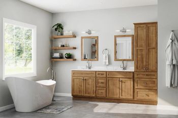 Brown Wooden Bathroom Vanities Color Brown Finish Melamine Material Wooden Mount Type Wall Mounted Number of Shelves 2 - Top Interior And Construction Solutions - India