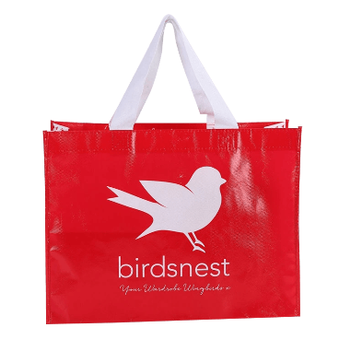 White Bird on Red Background PP Non-Woven Bag Bag Type Handbag Surface Finish Matte Film Process Lamination (matte Film) - Wenzhou Laoliu Environmental Eco Bag Co., Ltd. - China