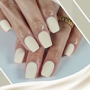 Chic Matte White Square Press-On Nails ABS Artificial 140738 OEM China - Pingxiang Yoken Import & Export Trading Co., Ltd. - China
