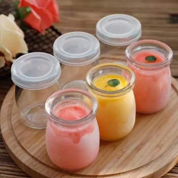 100ml 4oz Clear Glass Jars with PE Lids Glass Yogurt Container Glass Pudding Jars Yogurt Jars for Milk Jams Jelly Mousse Honey - Hebei Lingjin Import and Export Co., Ltd. - China