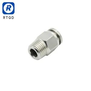 304 Stainless Steel PC Series 10mm Push in Male Thread Straight Through Equal Diameter Joints Pneumatic Parts - Zhejiang Ruituo Automation Co., Ltd. - China
