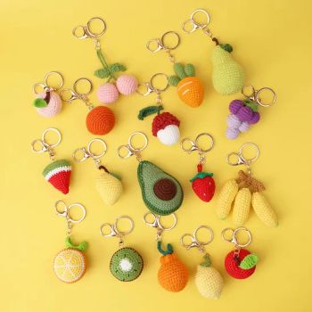Finished Yarn Handmade Crocheted Keychains - Fruit Series Ornaments for Bags, Schoolbags, Car Keys, and Key Fobs - Dongguan Landmark Trading Co., Ltd. - China