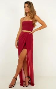 New Hot Sale Red Sexy Split Dress - XH Textiles Ltd. - China