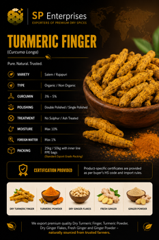 Turmeric finger – product photo, Dried Turmeric Finger products found from trusted suppliers, wholesalers, manufacturers & exporters Listing