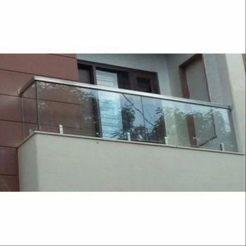 Stainless Steel Glass Balcony Railing, For Home Thickness 6 mm Position Balcony Usage/Application Home Glass Type Toughened - Trident Metal Solution - India