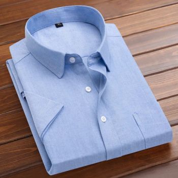Custom 100% Cotton Oxford Fabric Short Sleeve Men Shirt - Yancheng Yunqian Apparel Co.,Ltd - China