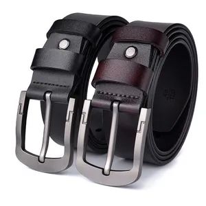 Fashion-Design Men's Genuine Leather Belt with Pin Buckle MOQ 50PCS Age Adults Origin China Sample Accept Model NO. - Yiwu Jintang Garment Accessories Co., Ltd. - China