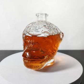 Customize Luxury Custom Empty Super Flint Gin Rum Brandy Spirit Whisky Vodka Liquor Bottle 750ml Monkey Head Shape Decorative Alcohol Bottle Xo Bottles - Zhonghai(Tianjin)International Trade CO,LTD - China