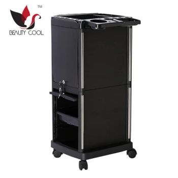 Locking Door Salon Tool Carts Trolley for Hairdressing Color Black Origin China Model NO. T09 Condition New HS Code 871680 - Guangzhou Kuren Hairdressing Company Limited. - China