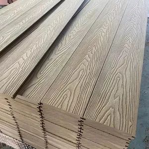 140mm Width Solid WPC Decking with Aluminum Fittings for Rooftop Terrace - Haining Uv Decoration Material Co., Ltd. - China