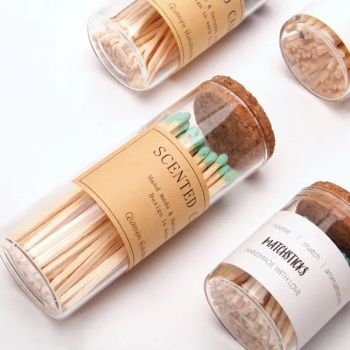 Hot Selling Long Kitchen Wooden Personalised Bulk Safety Tall Matches with Jar Luxury Wooden Glass Bottle Long Match - Jiangsu Smile Tools Co., Ltd. - China