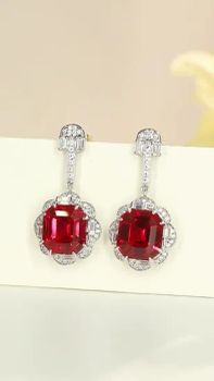 Ruby Stud Earrings Gemstone Jewelry Earrings Precious Stone Earrings - Guangzhou Xinglaika Co., Ltd. - China