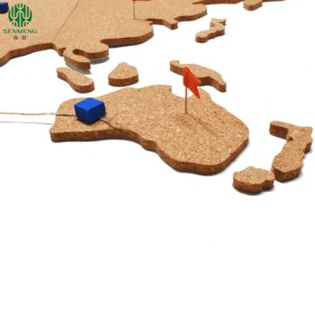 Wholesale Natural World Map Cork Bulletin Boards for Wall Decoration Cork Map - Xi'an Senmeng Cork Co., Ltd - China