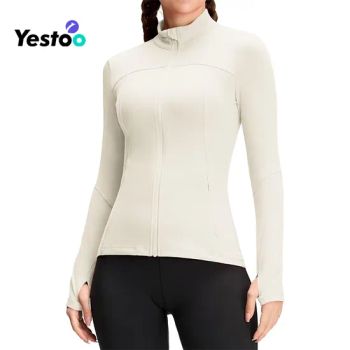 Womens Running Jackets Athletic Workout Scrub Jacket Track Full Zip up Gym for Women Yoga Top - Amoy Yestoo Apparel Co., Ltd. - China