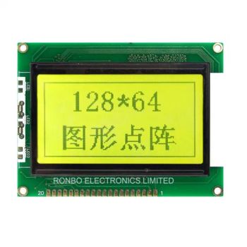 Chinese Fonts 128*64 Graphic LCD Module COB Stn Blue Positive LCD Panel - RONBO ELECTRONICS LIMITED - China