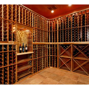 Wooden Display Gondola Shelves Liquor Cellar Storage Wine Stores Wooden Display Stand Rack for Wine - Guangdong Planet Kitchen Cabinetry Co., Ltd. - China