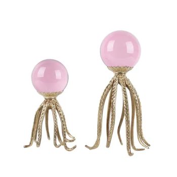 Fashionable Elegant Pink Crystal Craft Crystal Ball Octopus Ornaments for Home Decoration - Shenzhen Carol Mendisi House Accessories Co. Ltd. - China