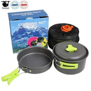 Feistel Kitchen Supplies Picnic Utensil Tableware Kit BBQ Grill Rack Folding Portable Camping Pot Outdoor Cookware Sets - Anhui Feistel Outdoor Product Co., Ltd. - China