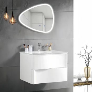 Wholesale Modern Wall Mounted PVC Home Furniture Bathroom Cabinets/Vanity with LED Mirrors - Hangzhou Wanpeng Sanitary Ware Co., Ltd. - China