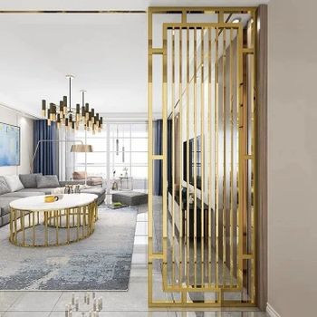 Golden Stainless Steel Gold Finish Wall Divider, 1 Panel, Polished - Gaurav Kreations - India