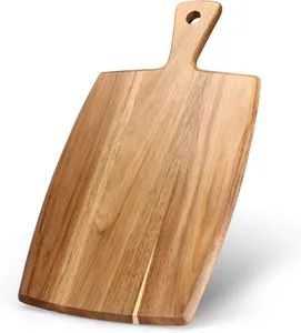 Acacia Wood Cutting Board with Handle for Bread Meat Cutting Boards Fruit Cheese - Market Union Co. Ltd. - China