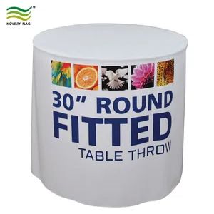 Promotional Indoor Custom Fitted Covers Round Table Cloth Shape Round Logo Any Logo Size Customized Fabric Polyester Technics Printed - Xiamen Novelty Flag Co., Ltd. - China