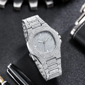 Fashion Stainless Steel Silver Diamond Men's Gift Watches OEM Accept Weight 100g Origin China Gender Unisex Style - Taizhou Olive Tree Crafts Co., Ltd - China