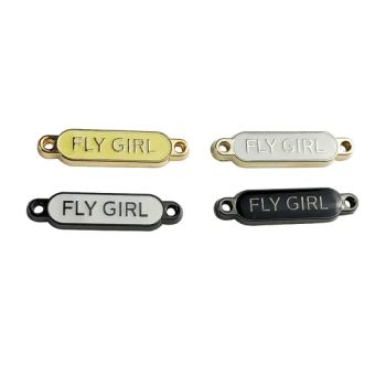 Factory Price Garment Metal Labels Custom Clothes Embossed Brand Name Logo Metal Label Tag for Clothing Handbag - Zhongshan Lucky Art & Crafts Gifts Co., Ltd. - China