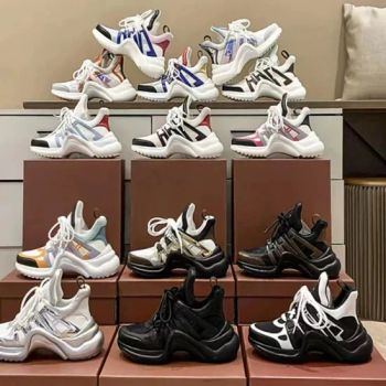 Designer Sports Shoes Thick Soled Height Increasing Shoes Genuine Leather Casual Luxury Shoes Women - Guangzhou Chenhao Trading Co., Ltd. - China