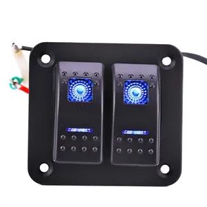 20A 24V 2 Gang on off Blue LED Rocker ABS Plastic Switch Panel for Marine Boat Car Vehicles LED Rocker Switches - YUEQING AIBEIKEN ELECTRIC CO., LTD. - China