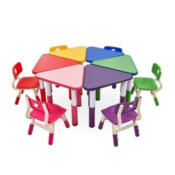 Colorful Kids Preschool Tables Chairs ABS PP HDPE Steel Pink Black Grey White Oak 500MOQ - Hangzhou Mingchuang Foreign Economic and Trade Co., Ltd. - China