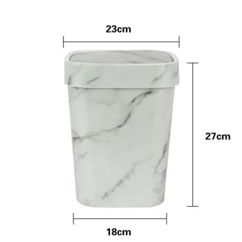 Large Square Plastic Garbage Can Marbling and Sleeves Dustbin - Taizhou Wangting Plastic Spring Co., Ltd - China