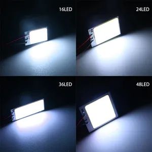 4-Pack White 600lums 5050 48-SMD 12V DC LED Light for Car Trailer Camper RV Interior Lighting Panel Dome Lamp Map Roof Ceiling Lights Bulb with 4 X T10, Festoon - Guangzhou Racingter Technology Limited - China