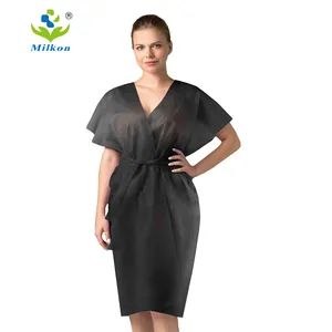Breathable Disposable Non Woven SPA Use Bathrobes Kimono Type Robes Origin China Gender Unisex Trademark MILKON Season All Season - Hubei Mingerkang Health & Safety Appliances Co., Ltd. - China