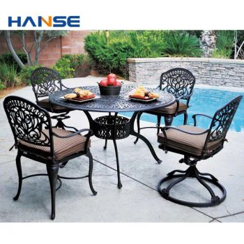 Cast Aluminum Patio Furniture Outdoor Garden Furniture 4 Seater Dining Set - Foshan Hanse Industrial Co., Ltd. - China