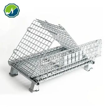 Galvanzized Metal Wire Mesh Storage Cage Folded Folded Trademark JINNUO HS Code 73269000 Scale Heavy Duty Feet Height - Shanghai Jinnuo Metal Products Co., Ltd. - China