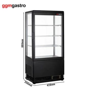 Single Door Glass Fridge Four Side Display Showcase Refrigerator Glass Cake Showcases - GGMGASTRO (QINGDAO) INTERNATIONAL CO., LTD. - China