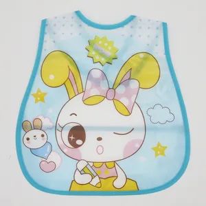Baby Waterproof Bibs with Food Catcher Adjustable Snaps Plastic Feeding Bibs - Jinan Wellda Trade Corporation Ltd - China